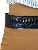 (.38/.357 cal) High-Rider Western Cartridge Belt - Black Tooled Leather