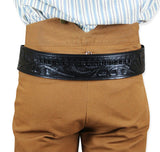(.22 cal) High-Rider Western Cartridge Belt - Black Tooled Leather