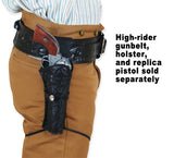 (.22 cal) High-Rider Western Cartridge Belt - Black Tooled Leather