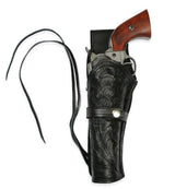 Western Holster - LH Draw - Black Tooled Leather