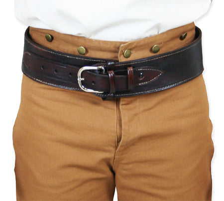 (.44/.45 cal) High-Rider Western Cartridge Belt - Plain Brown Leather