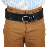 (.22 cal) High-Rider Western Cartridge Belt - Plain Black Leather
