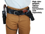 (.22 cal) High-Rider Western Cartridge Belt - Plain Black Leather
