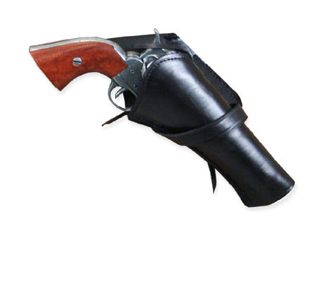 Western Holster - Standard Barrel - RH Cross Draw -  Plain Black
