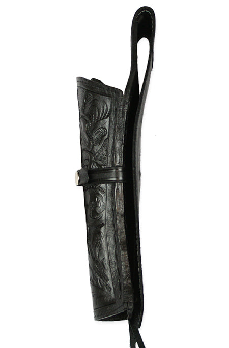 Western Holster - LH Draw (Long Barrel) - Black Tooled Leather