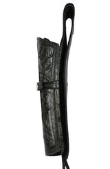 Western Holster - LH Draw (Long Barrel) - Black Tooled Leather