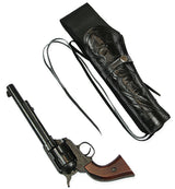 Western Holster - LH Draw (Long Barrel) - Black Tooled Leather
