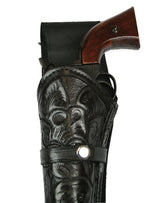 Western Holster - LH Draw (Long Barrel) - Black Tooled Leather