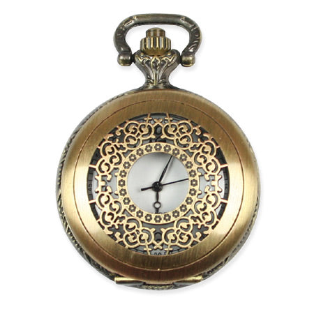 Filigree Mini Pocket Watch - Antique Brass