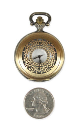 Filigree Mini Pocket Watch - Antique Brass