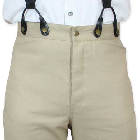 Classic Mens Trousers - Khaki Twill