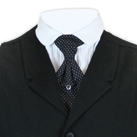 Cotton Teck Tie - Black Polka Dot