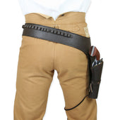 (.44/.45 cal) Western Gun Belt and Holster - RH Draw - Oiled Brown Leather