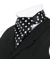 Satin Ascot - Spotted Black and White
