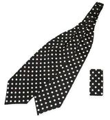 Satin Ascot - Spotted Black and White