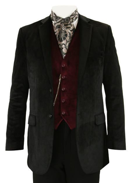 Maxwell Velvet Smoking Jacket - Black