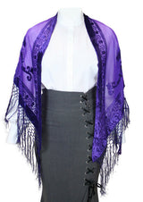Velvet Triangular Shawl - Purple