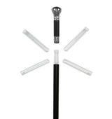 Brandy Flask Cane - Silver