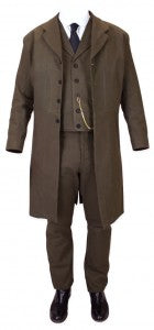 Sable Three-Piece Brushed Cotton Frock Suit - Brown