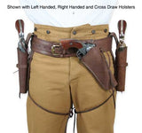 (.44/.45 cal) High-Rider Western Cartridge Belt -  Plain Chocolate Leather
