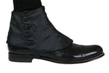 Premium Mens Button Spats - Black Satin (One Pair)