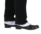 Premium Mens Button Spats - Silver Jacquard (One Pair)