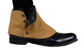 Premium Mens Button Spats - Brown Canvas (One Pair)