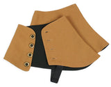 Premium Mens Button Spats - Brown Canvas (One Pair)