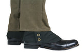 Premium Mens Button Spats - Black Canvas (One Pair)