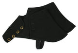 Premium Mens Button Spats - Black Canvas (One Pair)