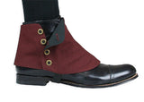 Premium Mens Button Spats - Crimson Canvas (One Pair)