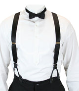 Premium Silk Suspenders - Black Satin Charmeuse