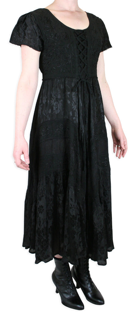 Persephone Cap Sleeve Dress - Black