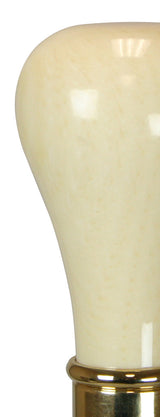 Faux Ivory Walking Stick - Gold Tone