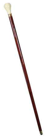 Faux Ivory Walking Stick - Gold Tone