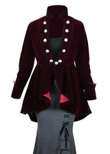 Velvet Tailcoat - Burgundy