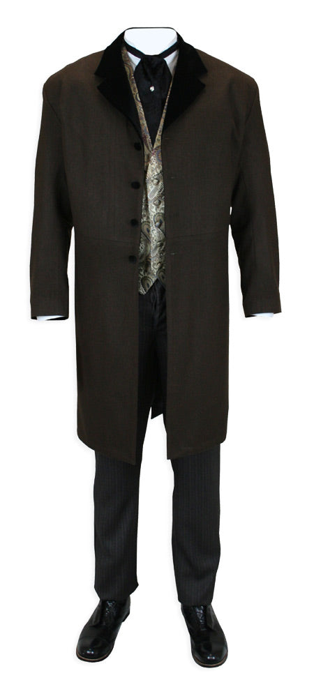 Davenport 100% Wool Frock Coat - Brown