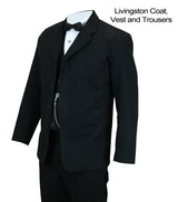 Livingston Black Brushed Cotton Sack Coat
