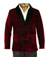Vintage Velvet Smoking Jacket - Burgundy