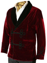 Vintage Velvet Smoking Jacket - Burgundy