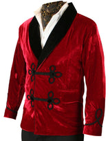 Vintage Velvet Smoking Jacket - Red