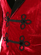 Vintage Velvet Smoking Jacket - Red