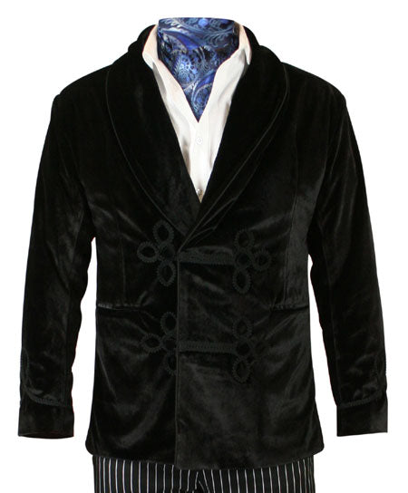 Vintage Smoking Jacket - Black Velvet