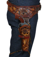 (.44/.45 cal) Western Gun Belt and Holster - RH Draw - Harvest Tooled Leather