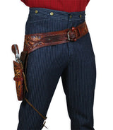 (.44/.45 cal) Western Gun Belt and Holster - RH Draw - Harvest Tooled Leather