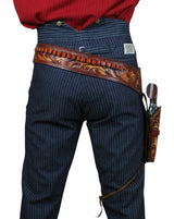 (.44/.45 cal) Western Gun Belt and Holster - RH Draw - Harvest Tooled Leather