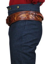 (.44/.45 cal) Western Gun Belt and Holster - RH Draw - Harvest Tooled Leather