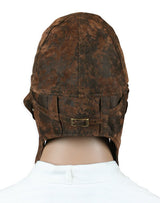 Faux Leather Aviator Helmet - Distressed Brown