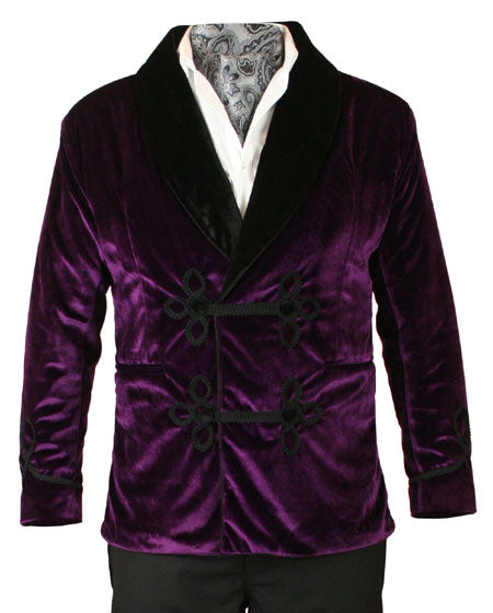 Vintage Velvet Smoking Jacket - Purple