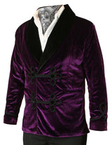 Vintage Velvet Smoking Jacket - Purple
